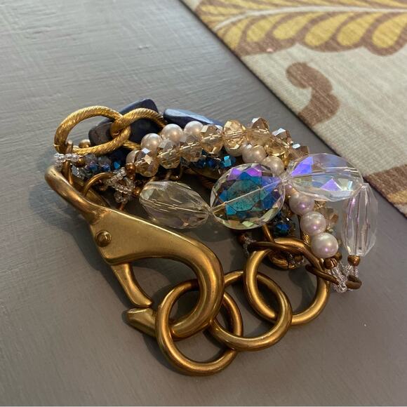 Marlaina Stone Chinky Multi Strand Chainlink Beaded Bracelet - Picture 4 of 11